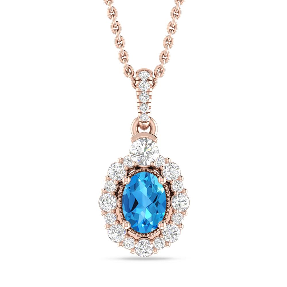 Rose Gold - Blue Topaz