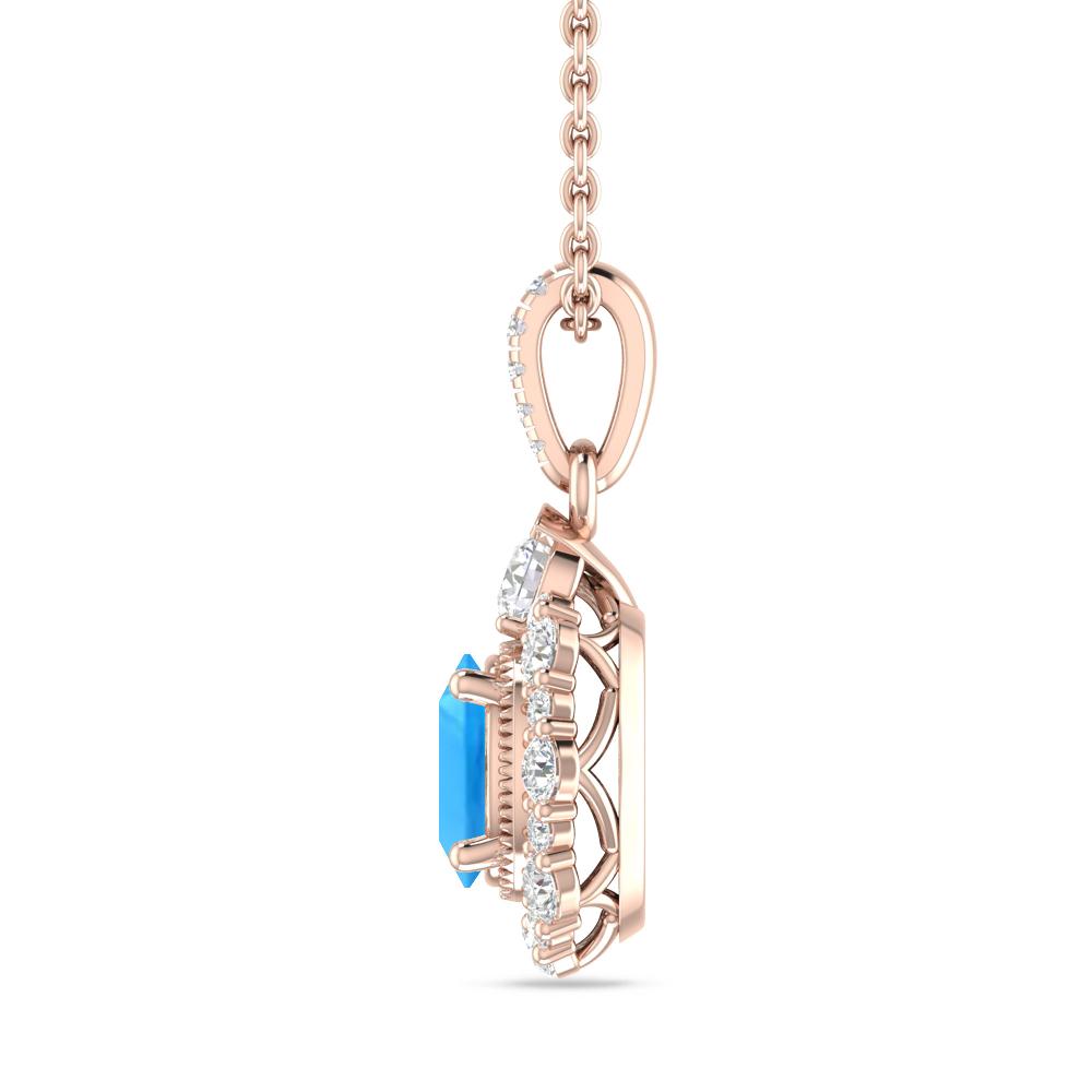 Rose Gold - Blue Topaz