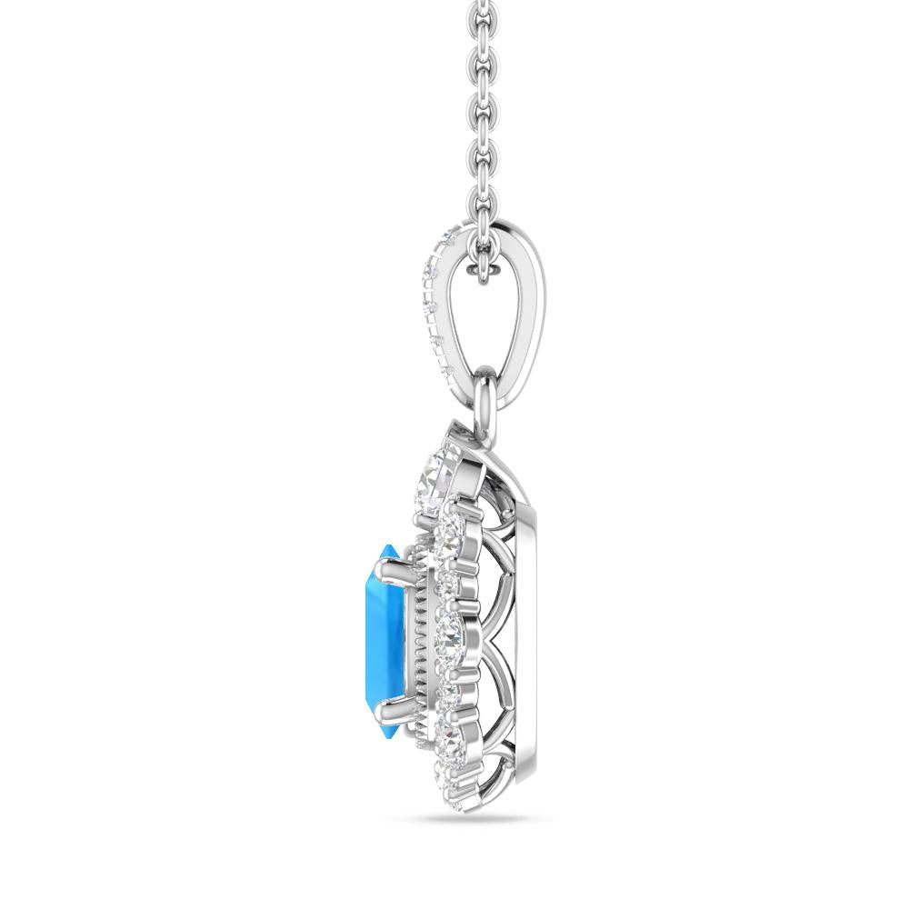 White Gold - Blue Topaz