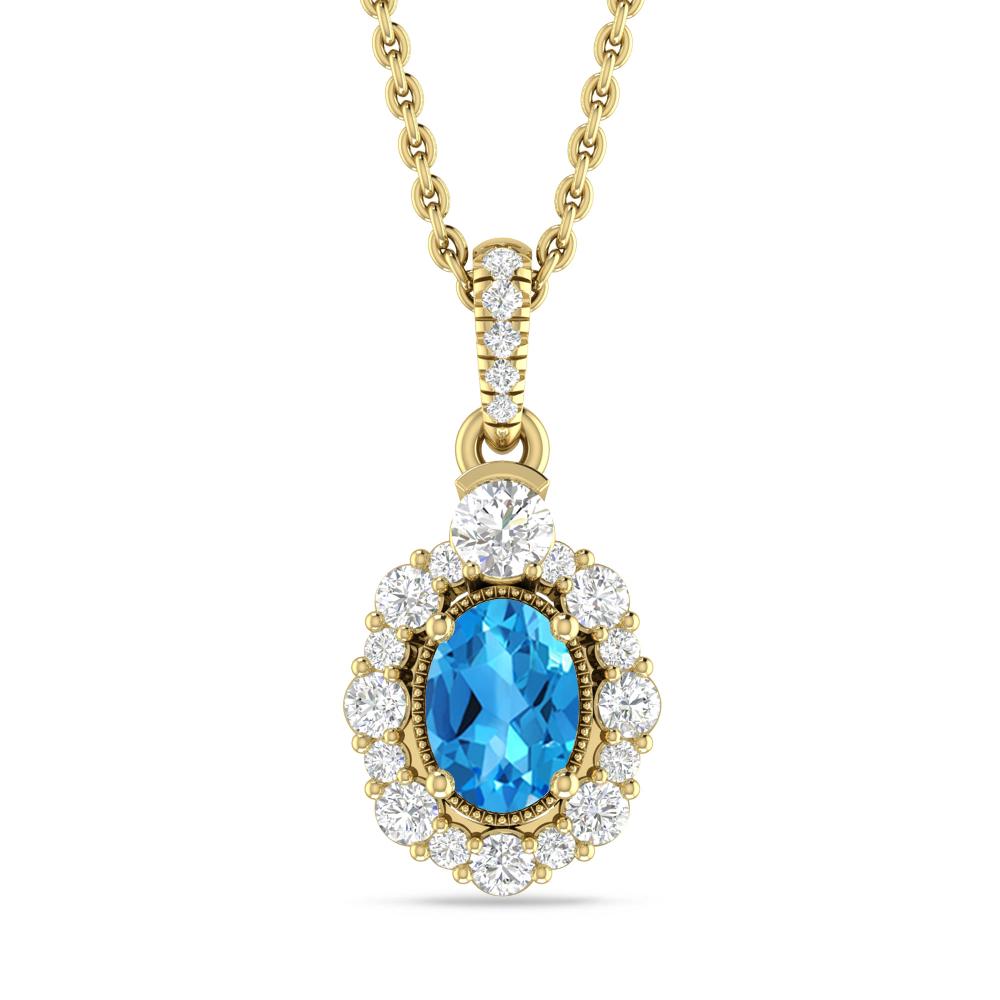 Yellow Gold - Blue Topaz