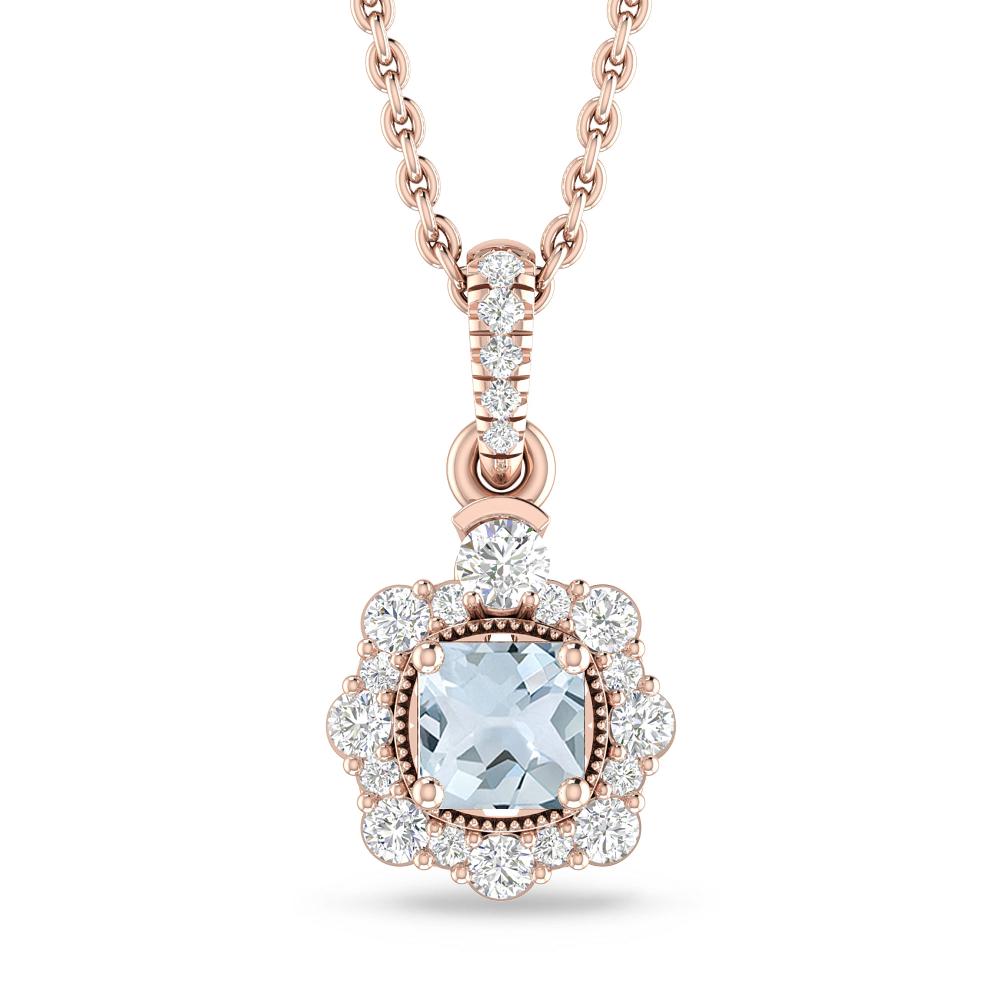 Rose Gold - Aquamarine