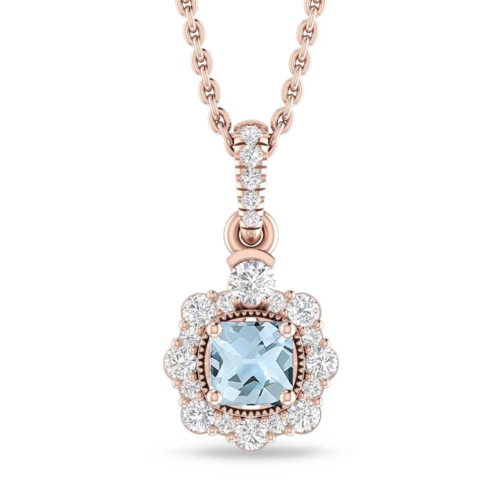 Rose Gold - Aquamarine