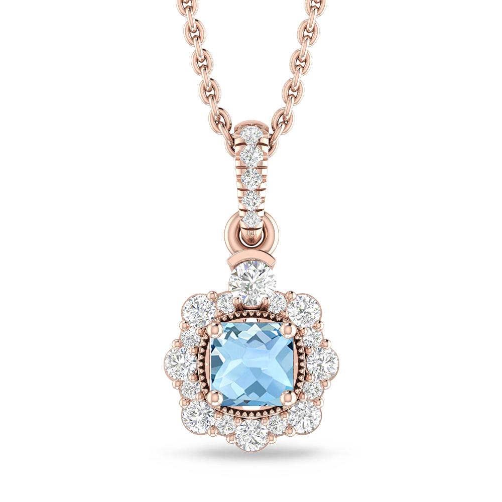 Rose Gold - Aquamarine