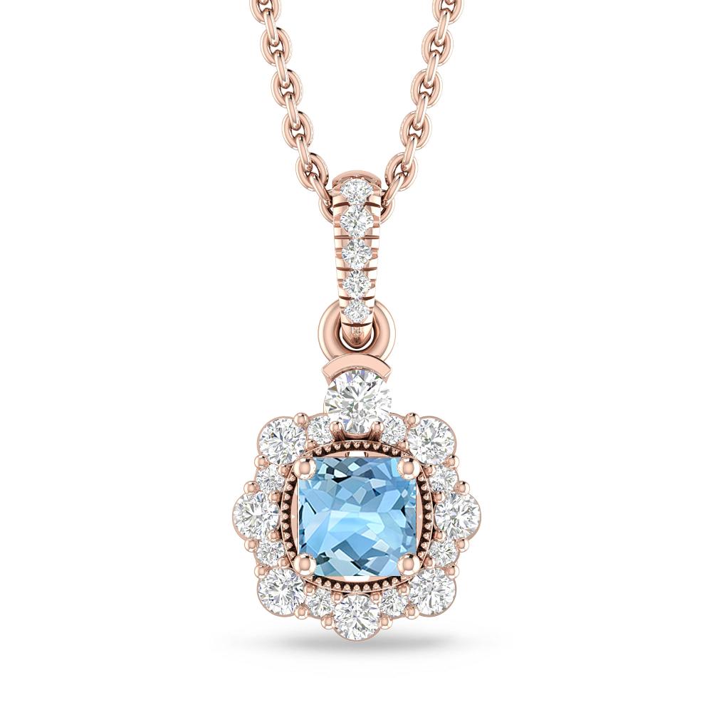 Rose Gold - Aquamarine