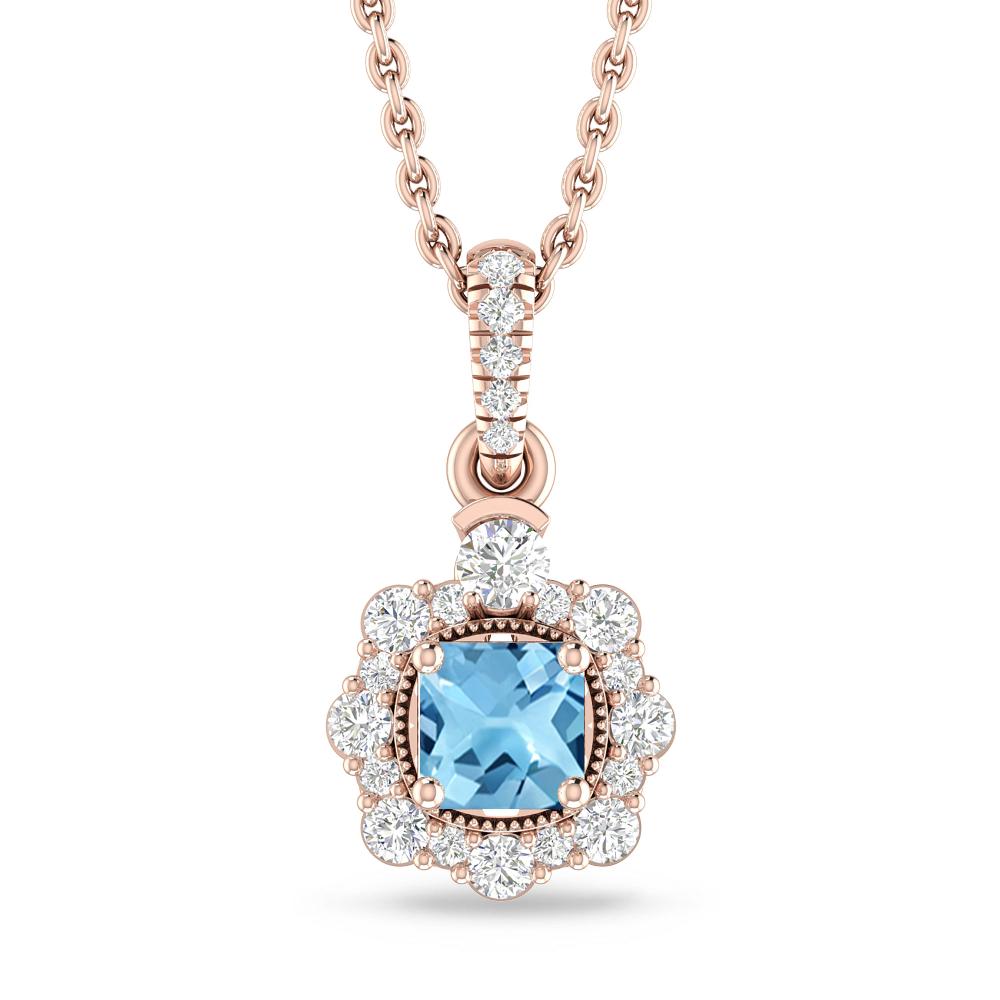 Rose Gold - Blue Topaz