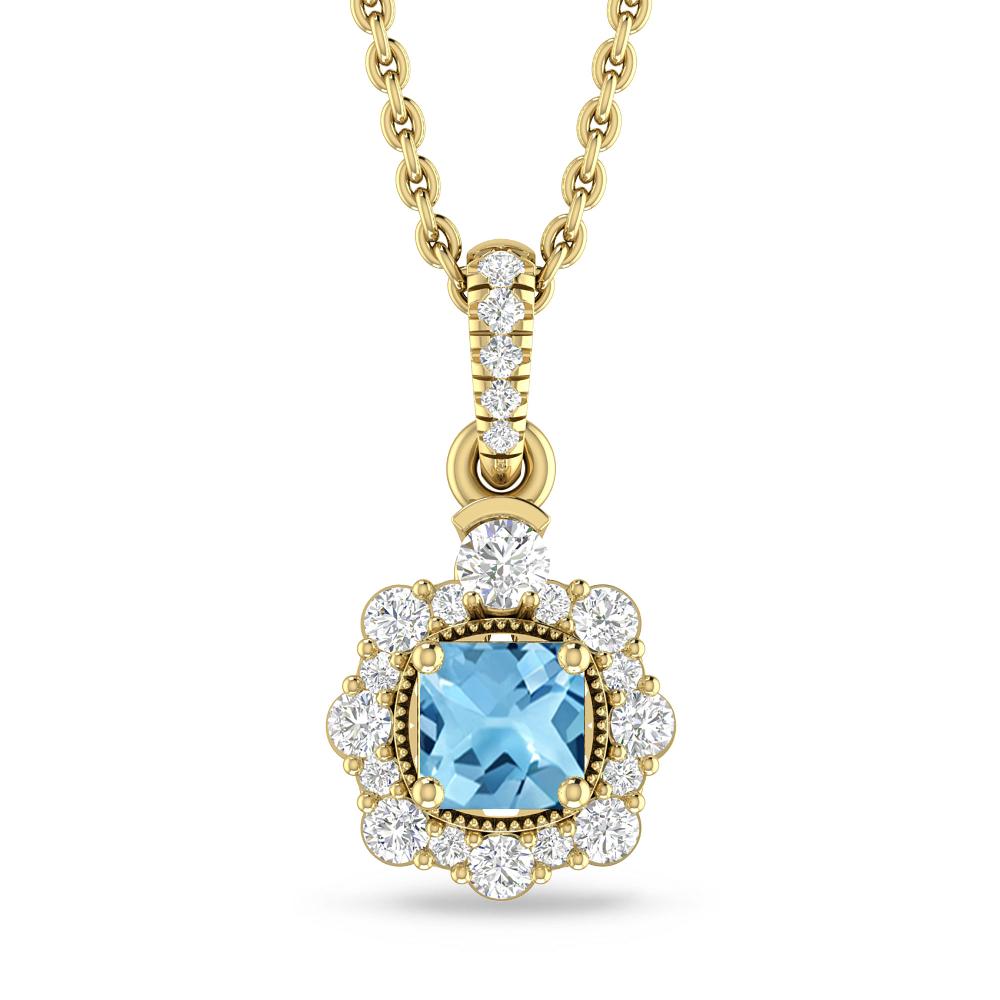 Yellow Gold - Blue Topaz