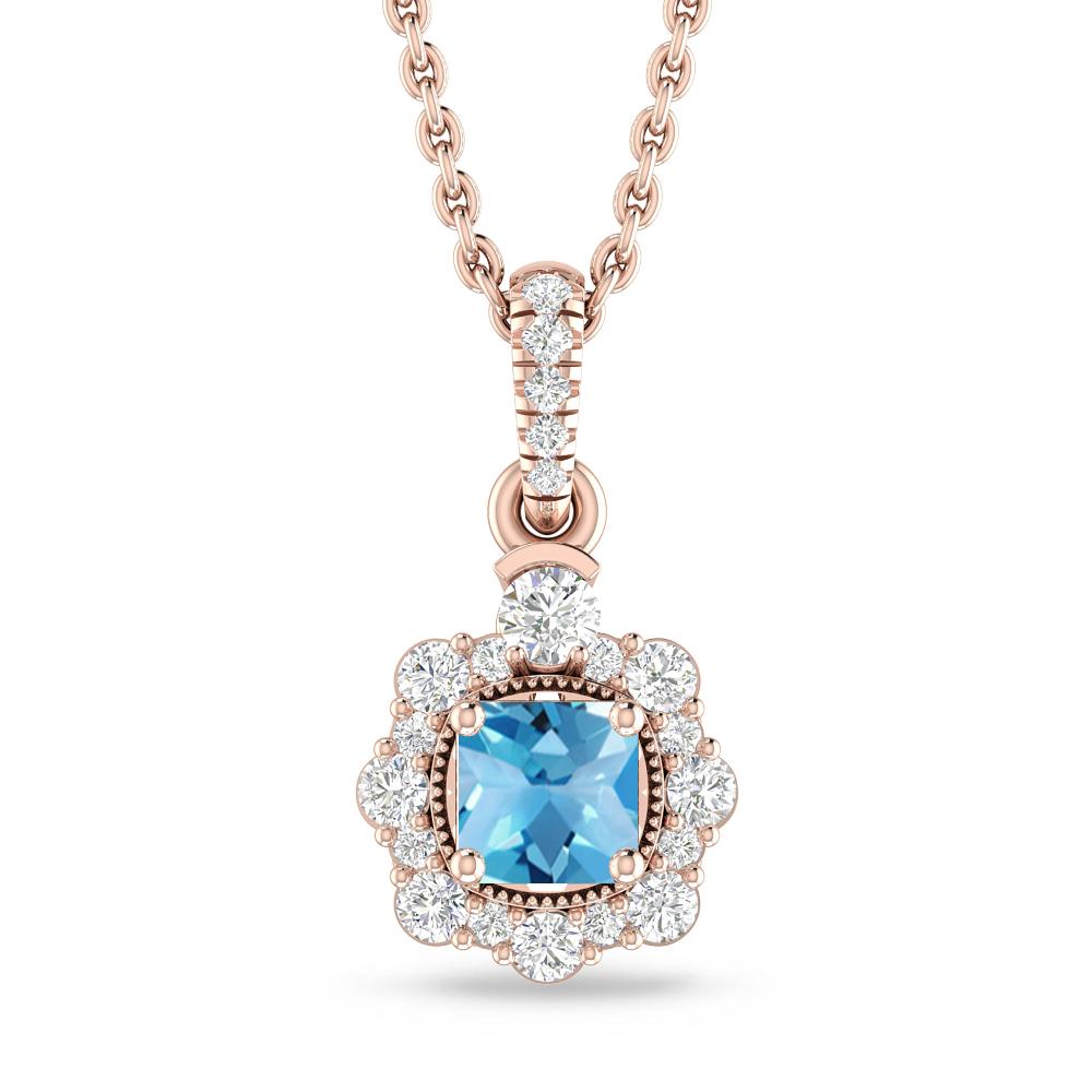 Rose Gold - Blue Topaz