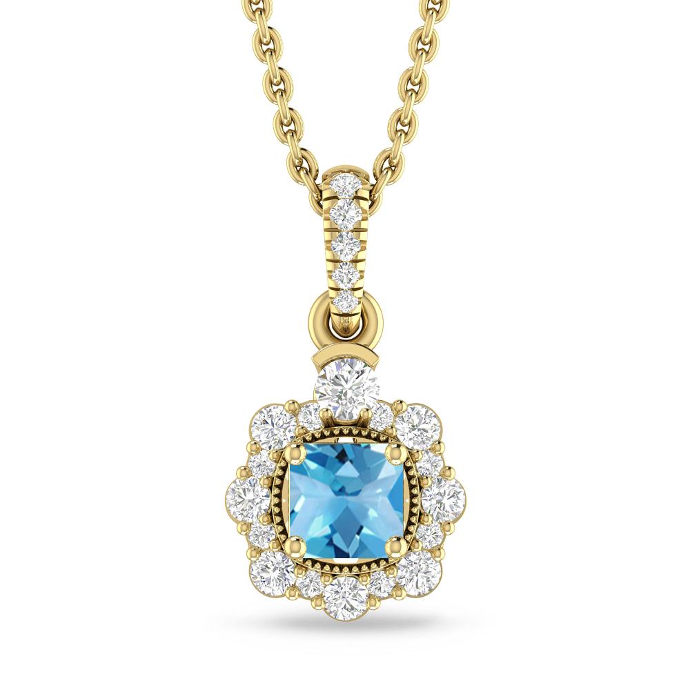 Yellow Gold - Blue Topaz