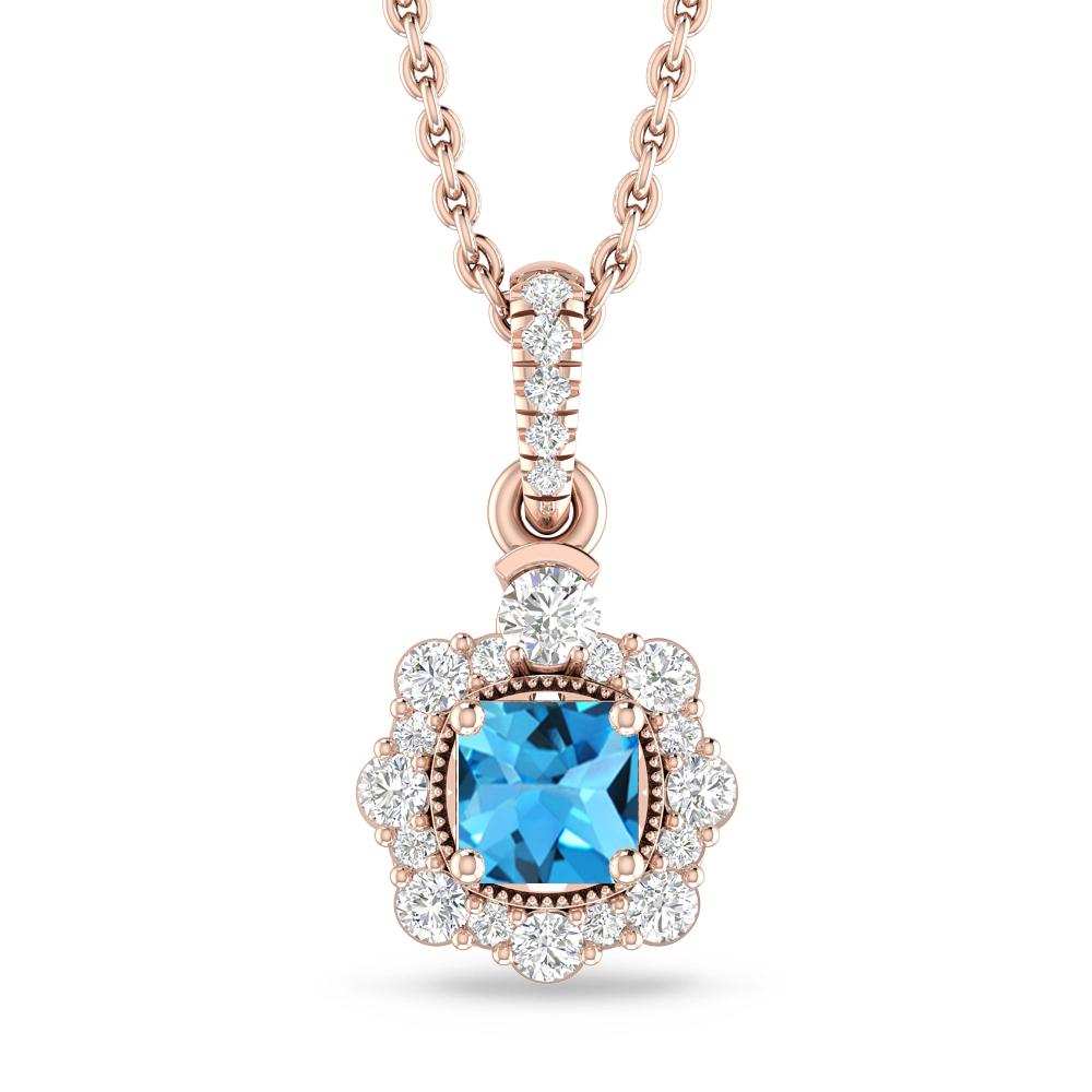 Rose Gold - Blue Topaz