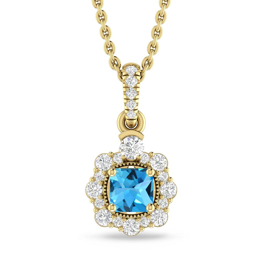 Yellow Gold - Blue Topaz