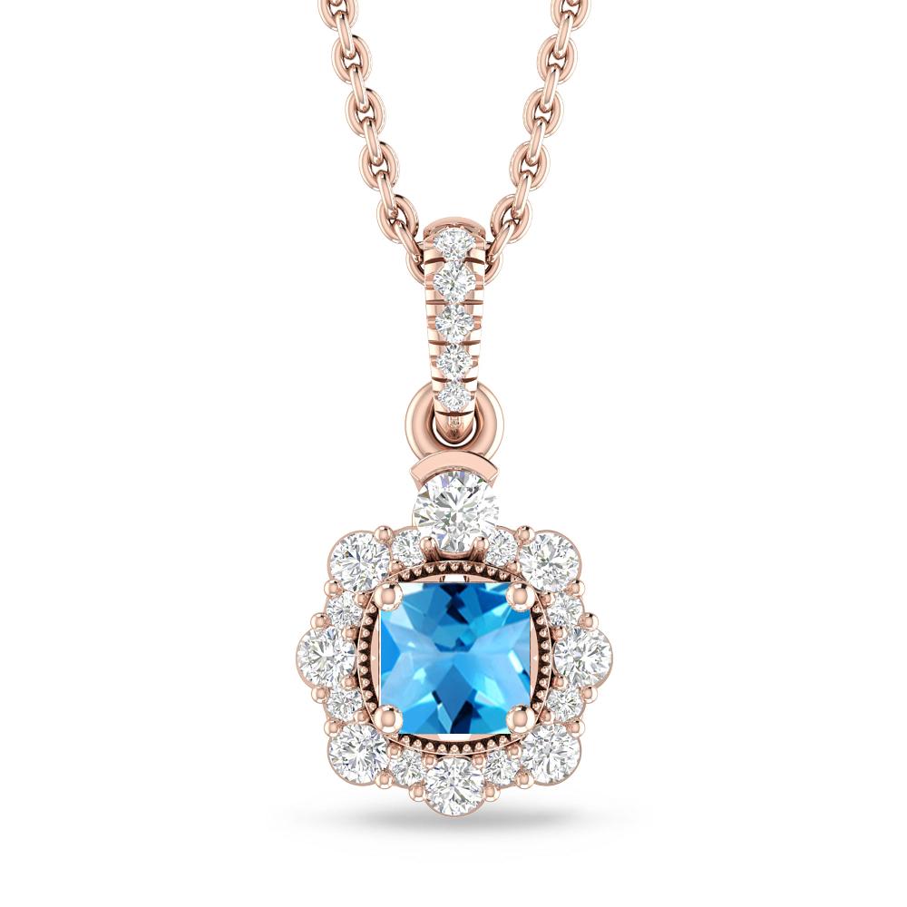 Rose Gold - Blue Topaz