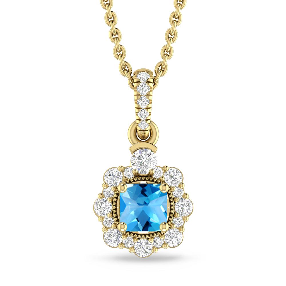 Yellow Gold - Blue Topaz