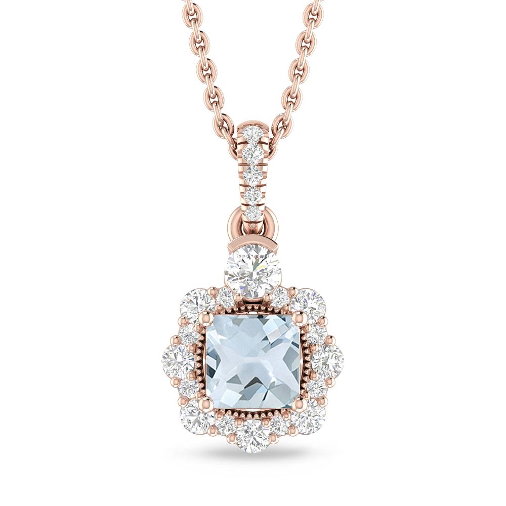 Rose Gold - Aquamarine