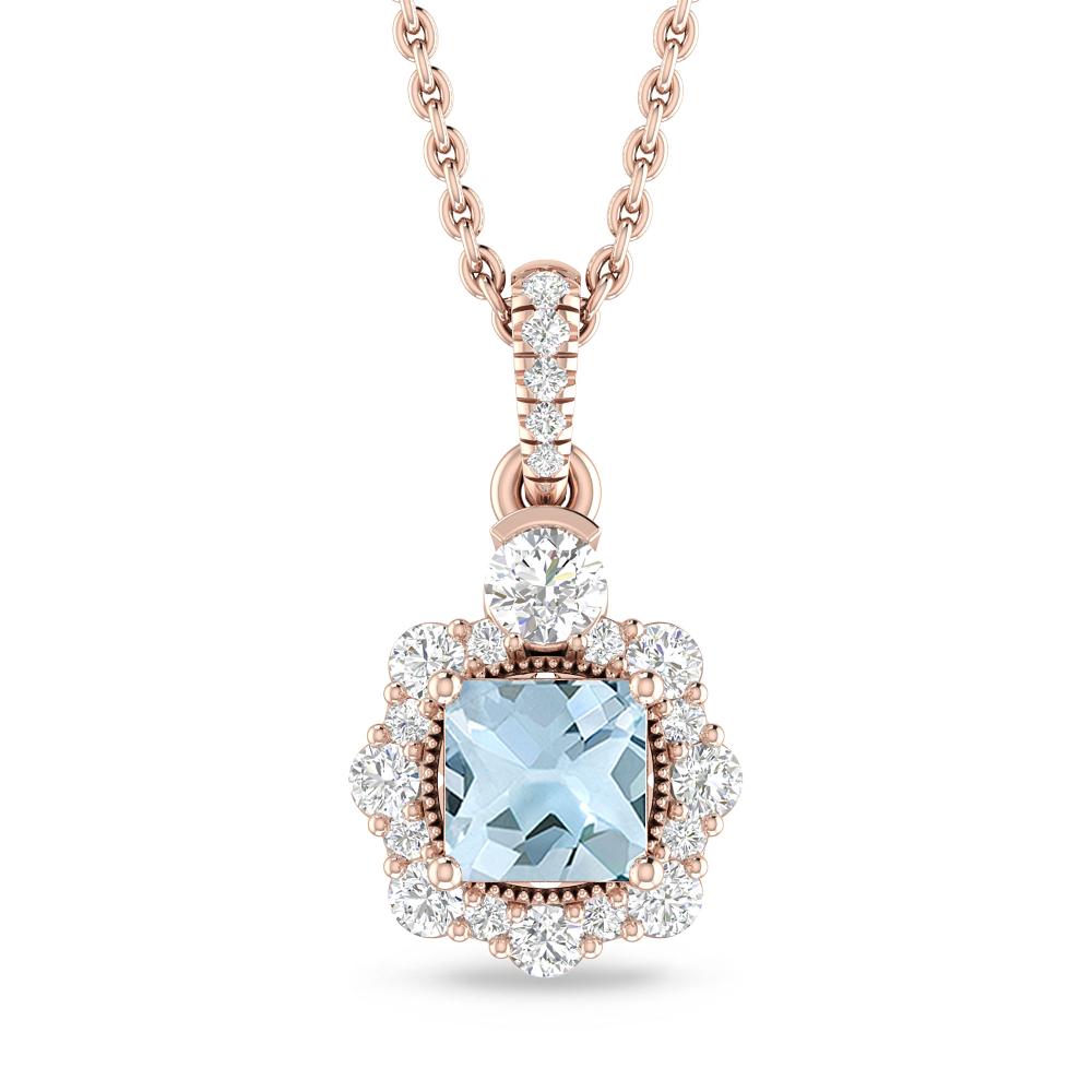 Rose Gold - Aquamarine