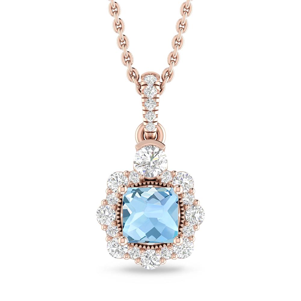 Rose Gold - Aquamarine