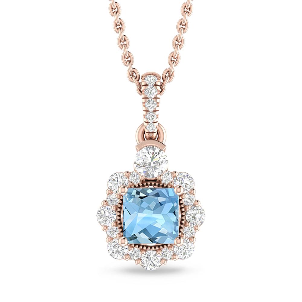 Rose Gold - Aquamarine