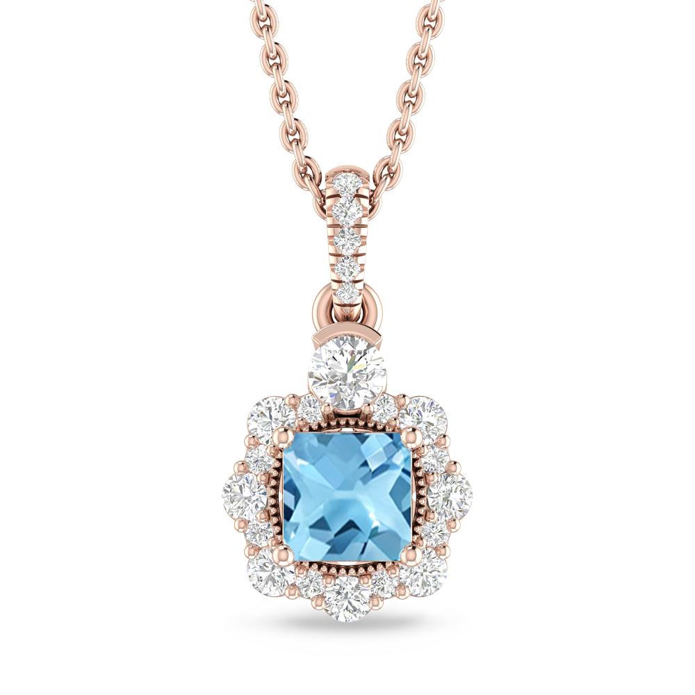 Rose Gold - Blue Topaz