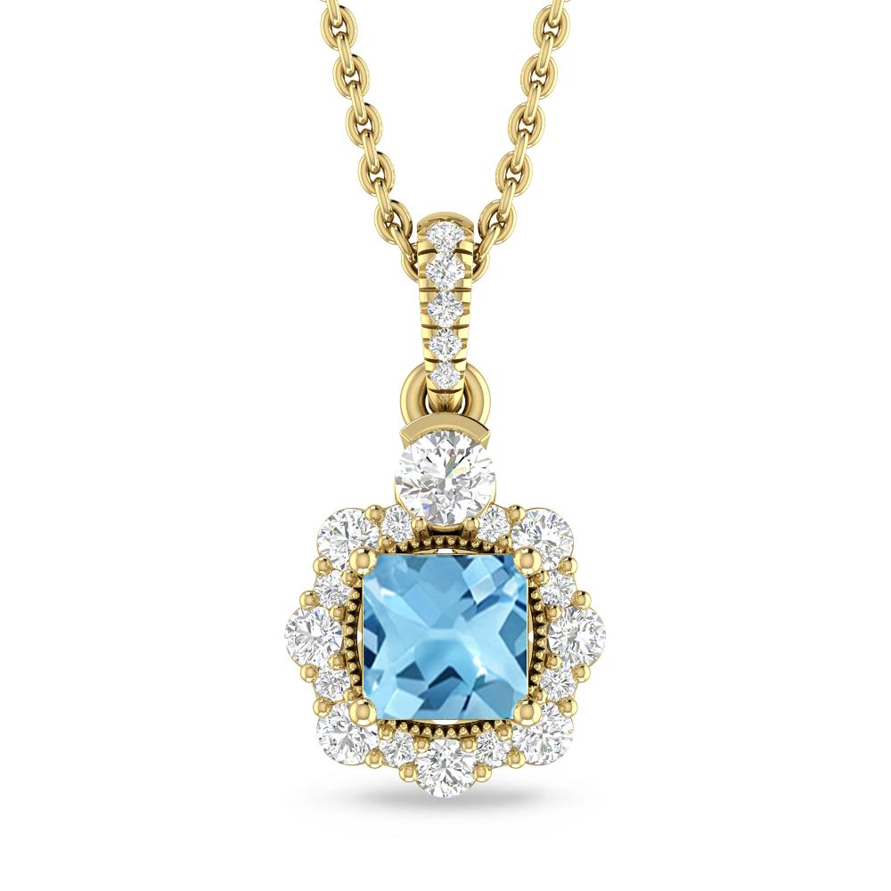 Yellow Gold - Blue Topaz