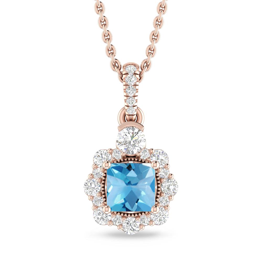 Rose Gold - Blue Topaz