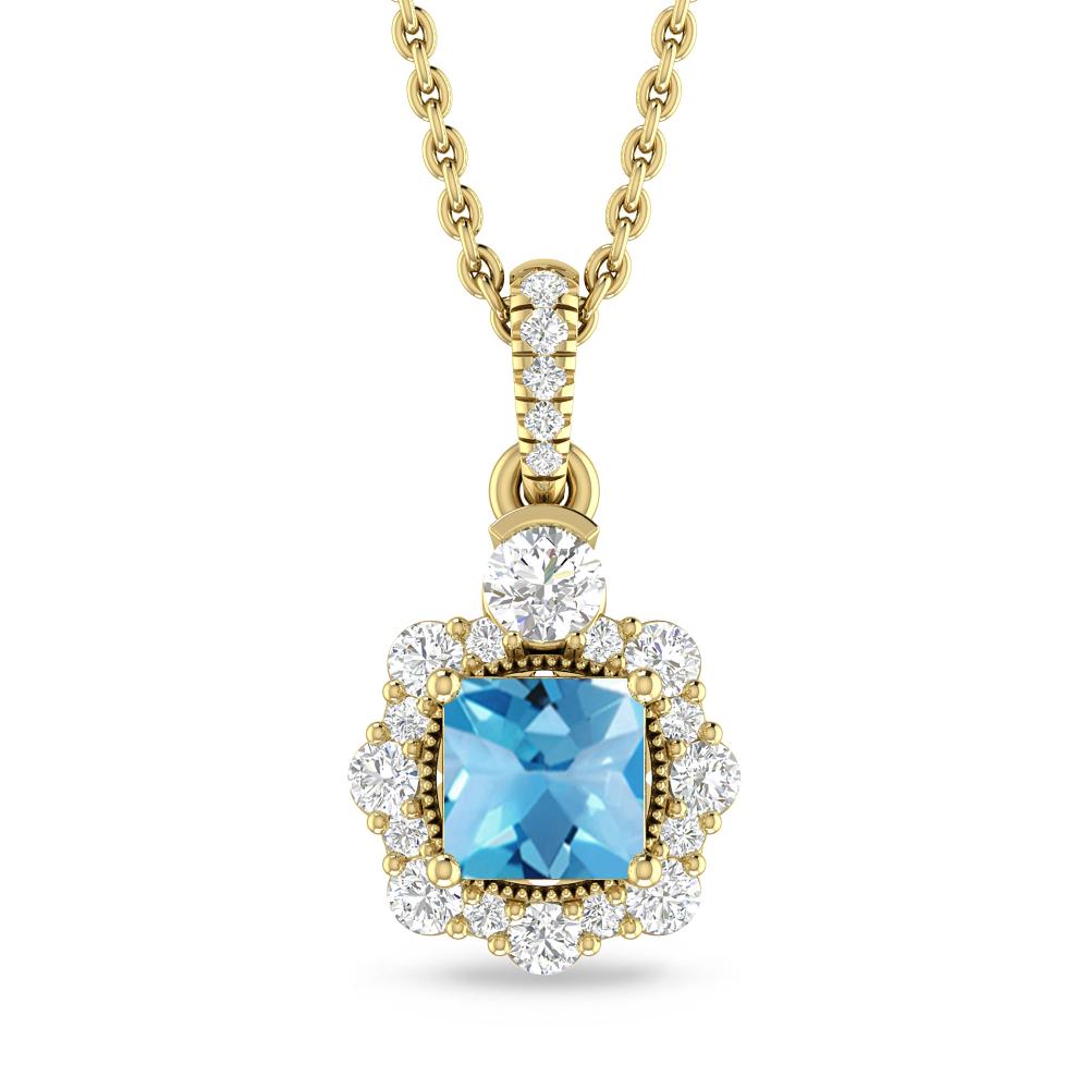 Yellow Gold - Blue Topaz