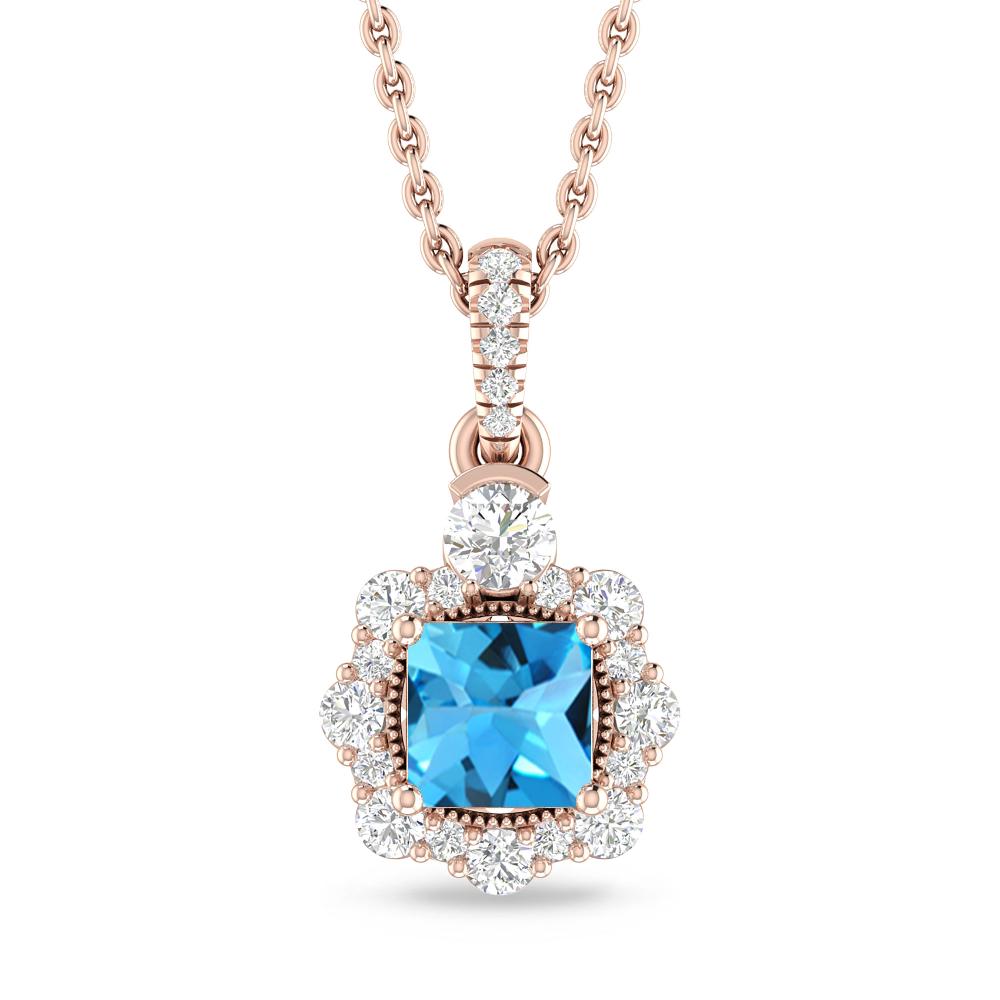 Rose Gold - Blue Topaz