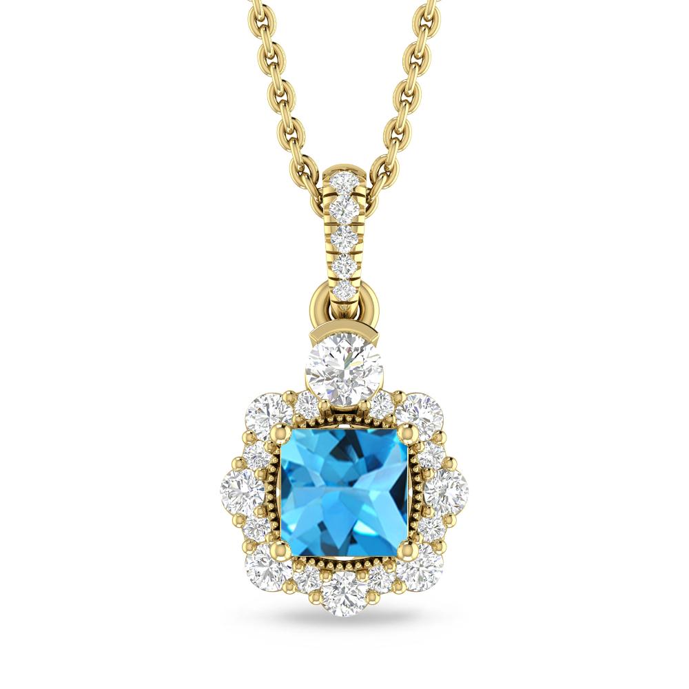 Yellow Gold - Blue Topaz