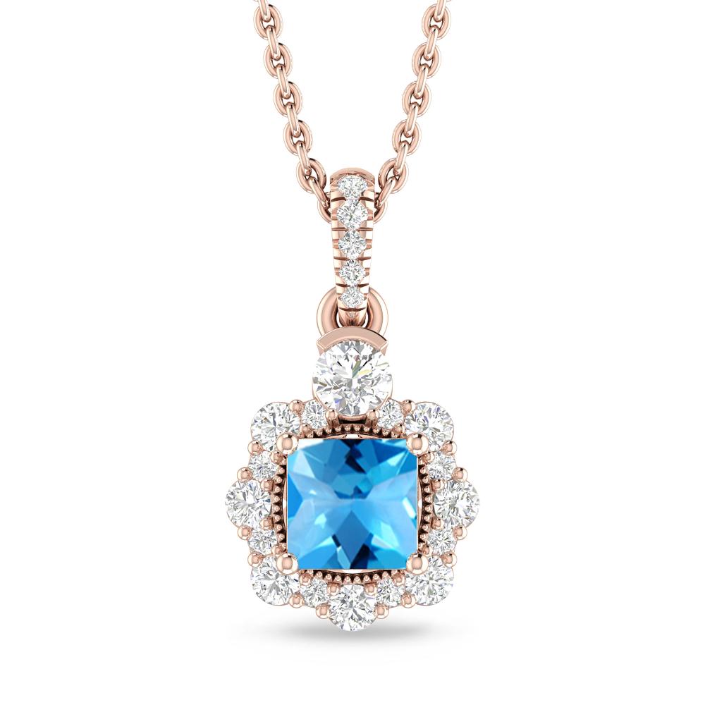 Rose Gold - Blue Topaz