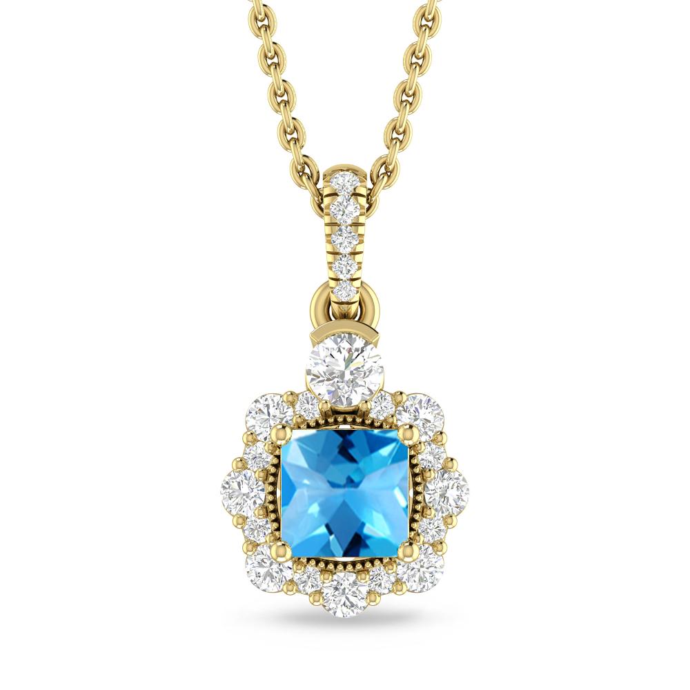 Yellow Gold - Blue Topaz