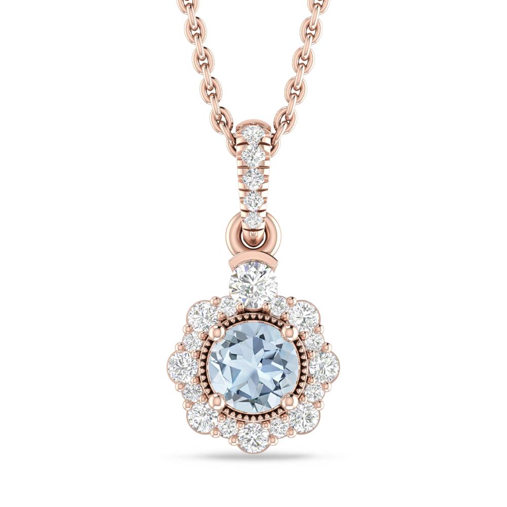 Rose Gold - Aquamarine