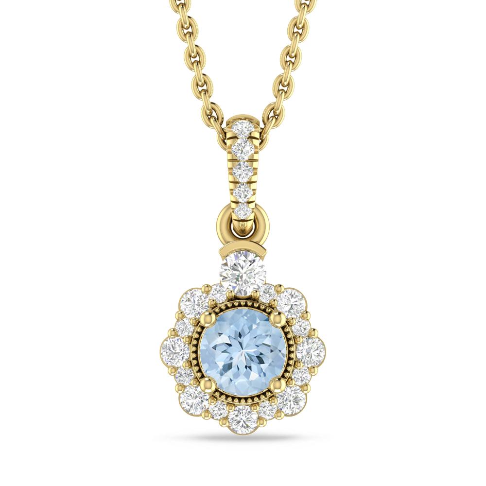 Yellow Gold - Aquamarine