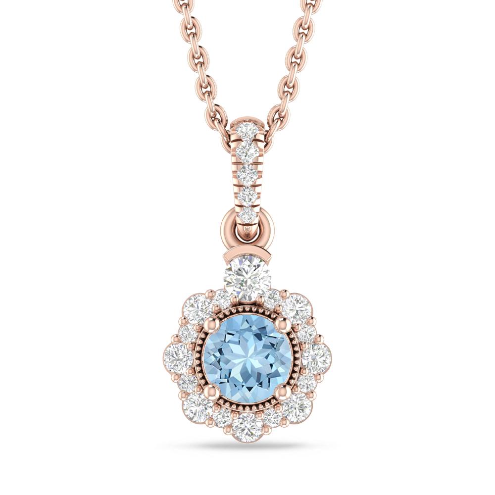 Rose Gold - Aquamarine