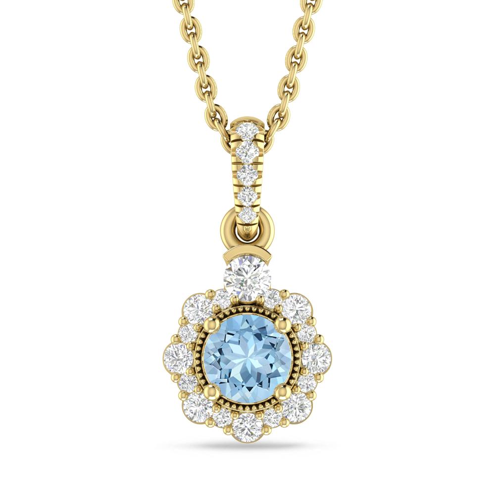 Yellow Gold - Aquamarine