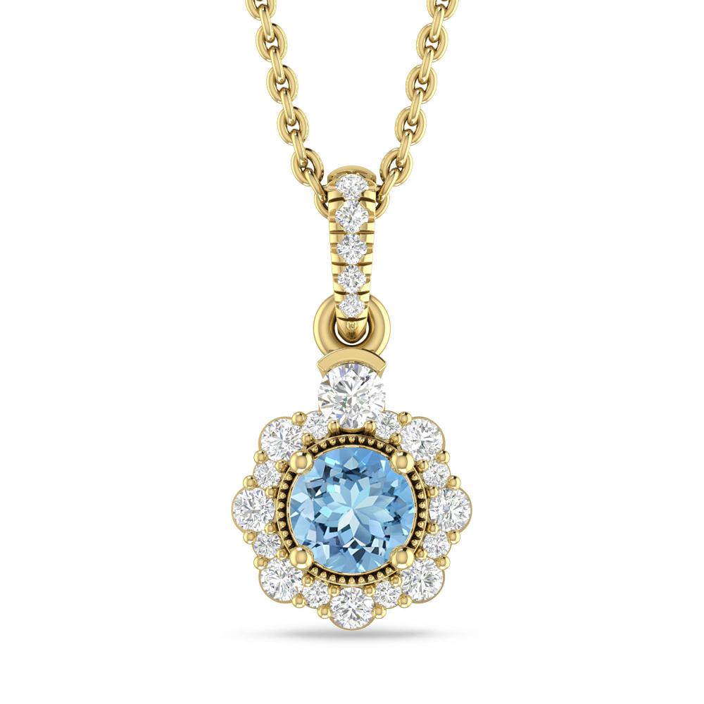 Yellow Gold - Aquamarine