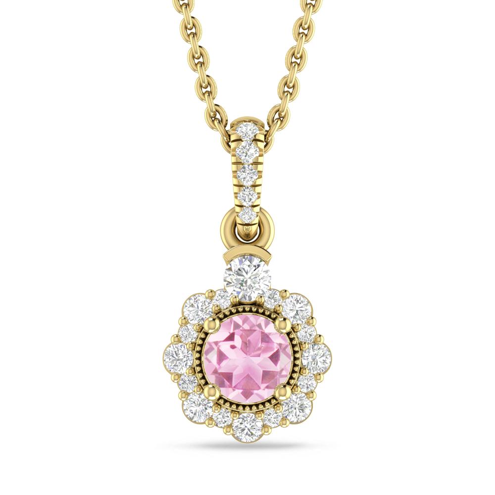 Yellow Gold - Pink Tourmaline