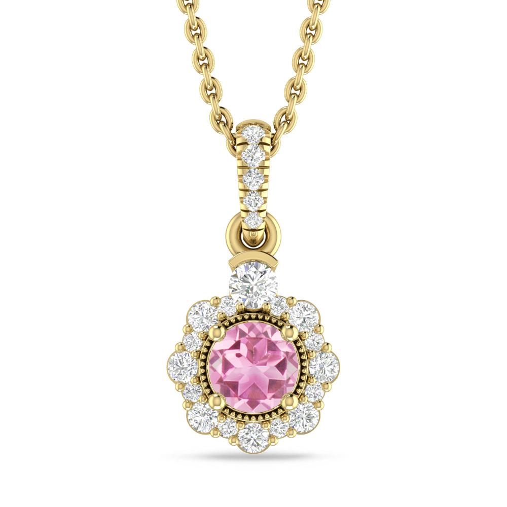 Yellow Gold - Pink Tourmaline