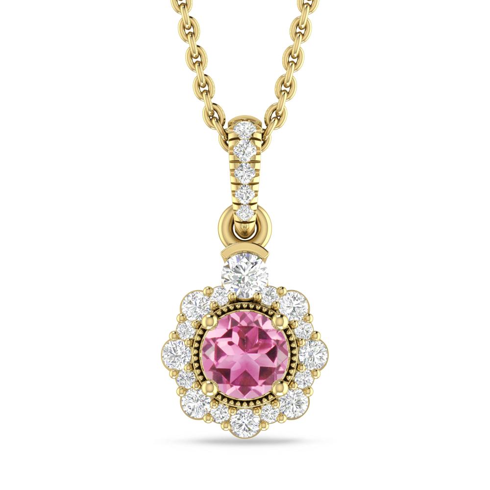 Yellow Gold - Pink Tourmaline