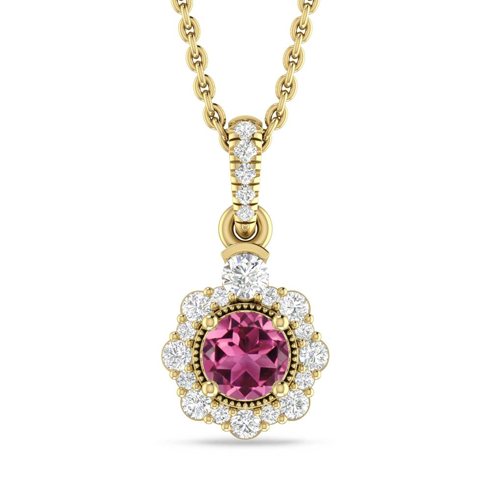 Yellow Gold - Pink Tourmaline