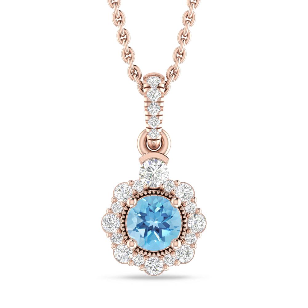 Rose Gold - Blue Topaz