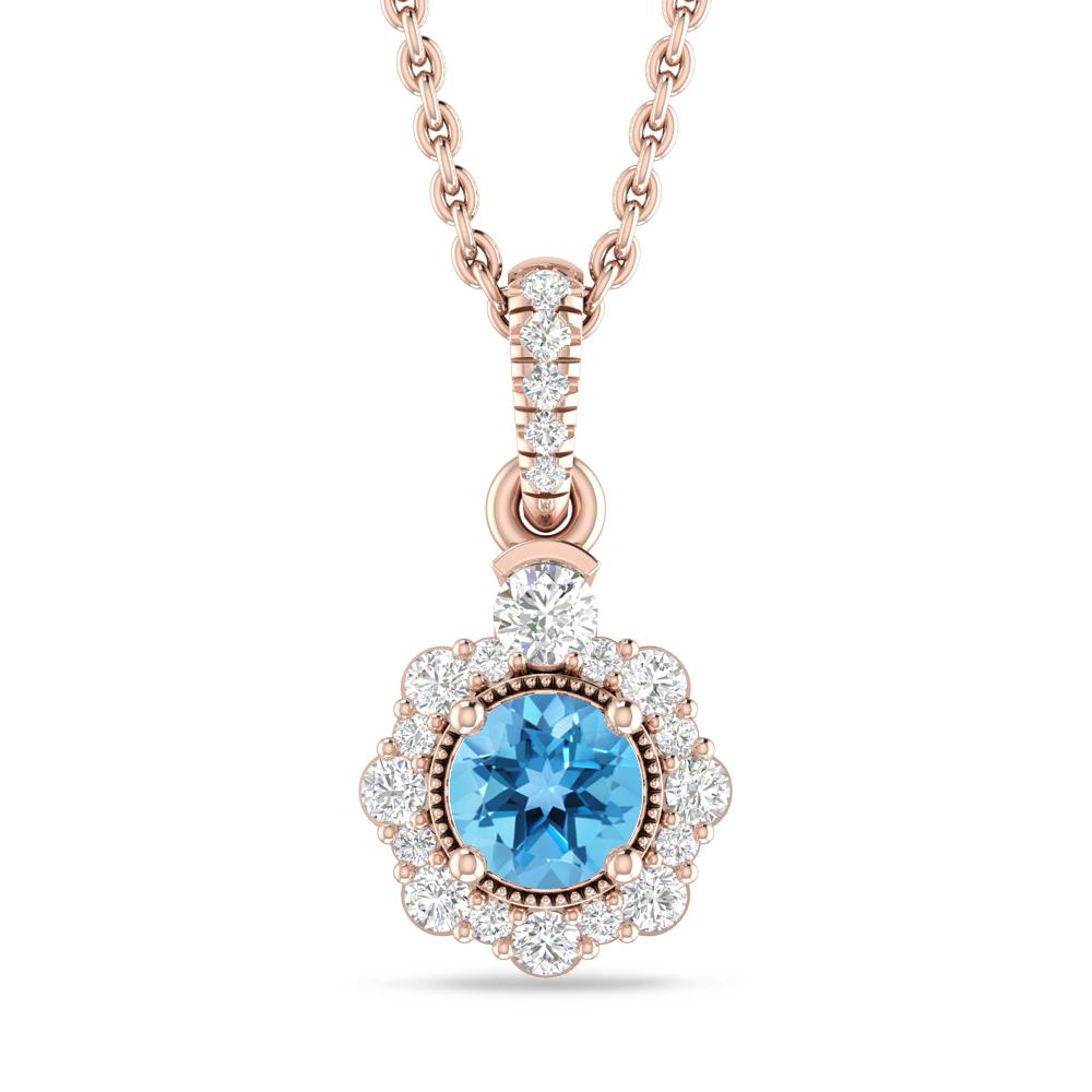 Rose Gold - Blue Topaz