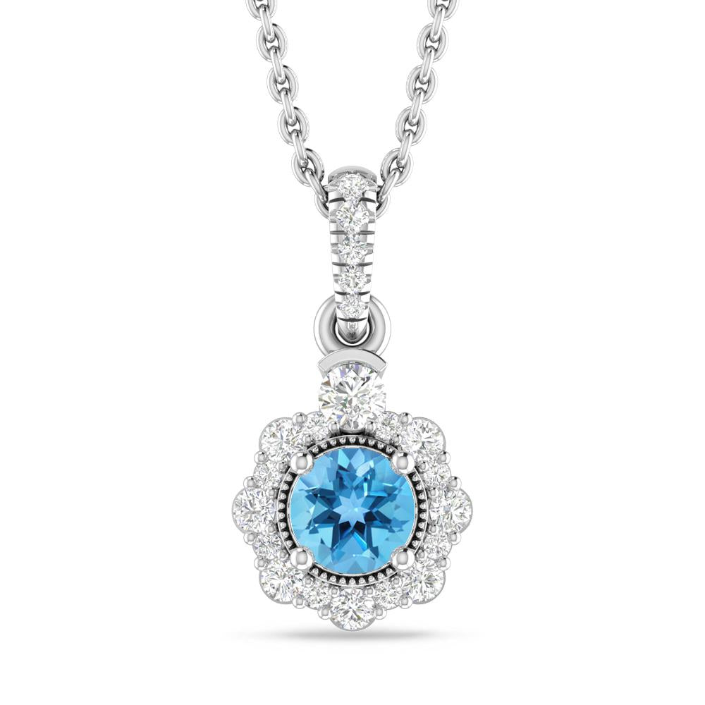 White Gold - Blue Topaz