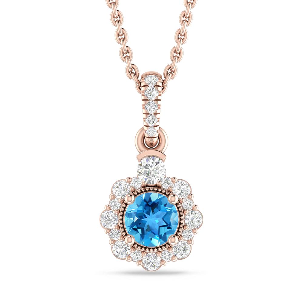 Rose Gold - Blue Topaz