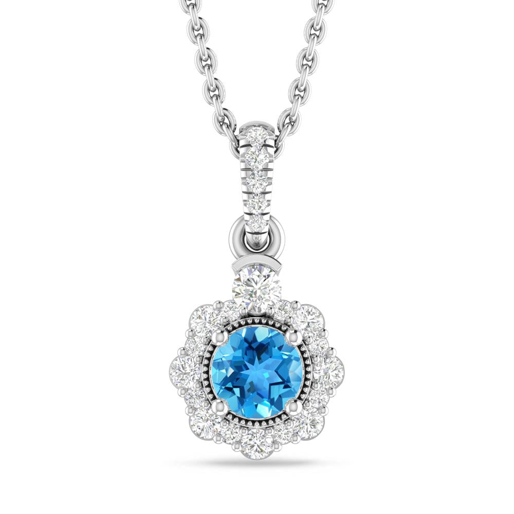 White Gold - Blue Topaz