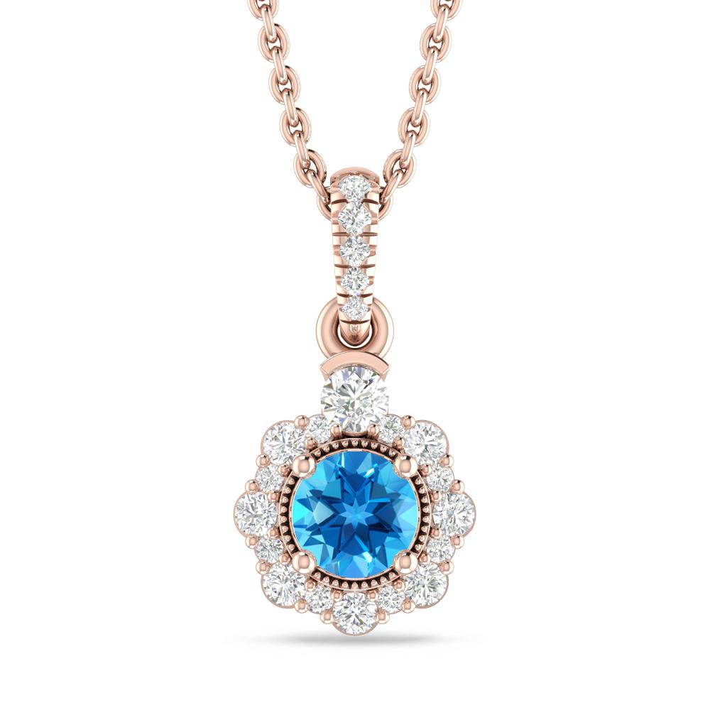 Rose Gold - Blue Topaz