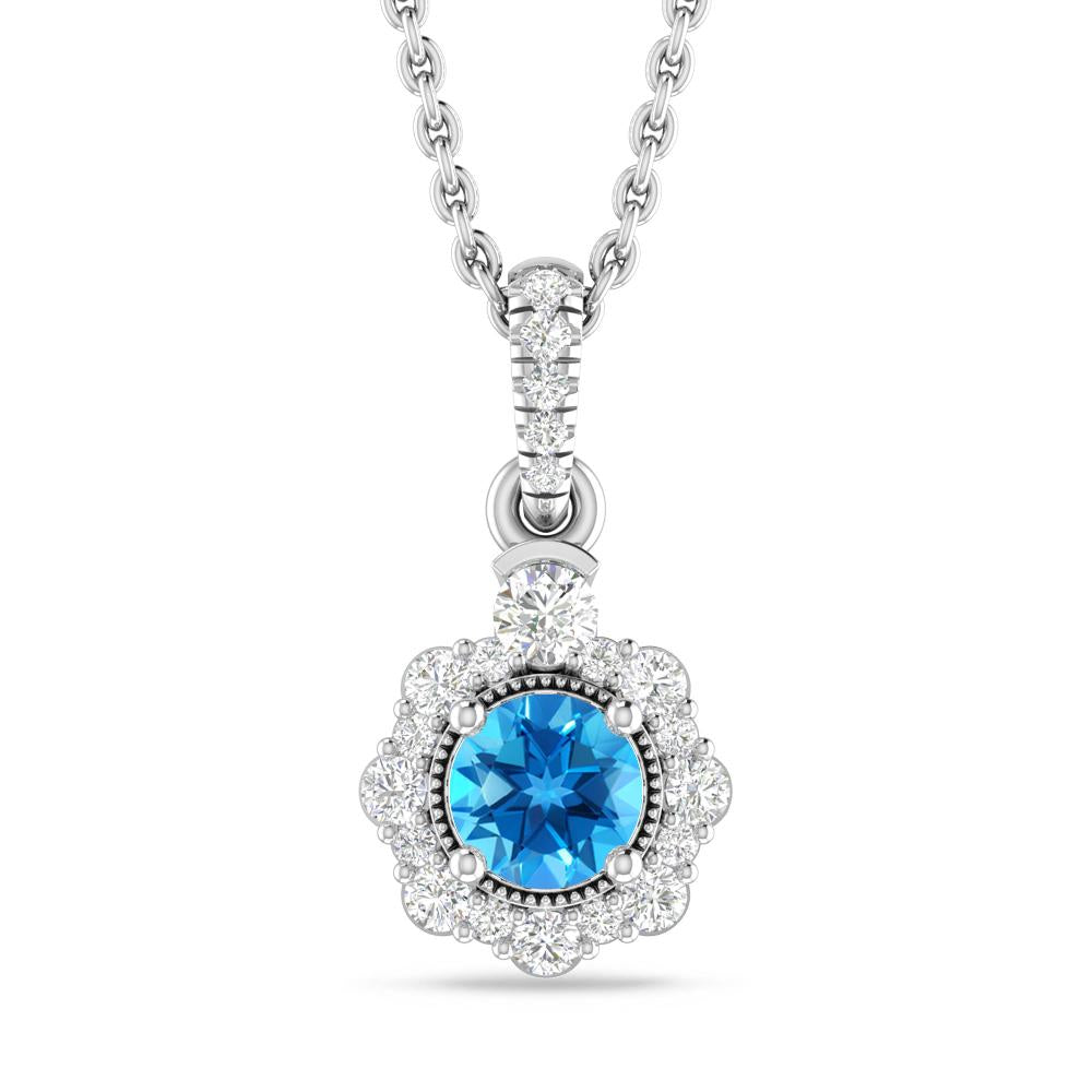 White Gold - Blue Topaz