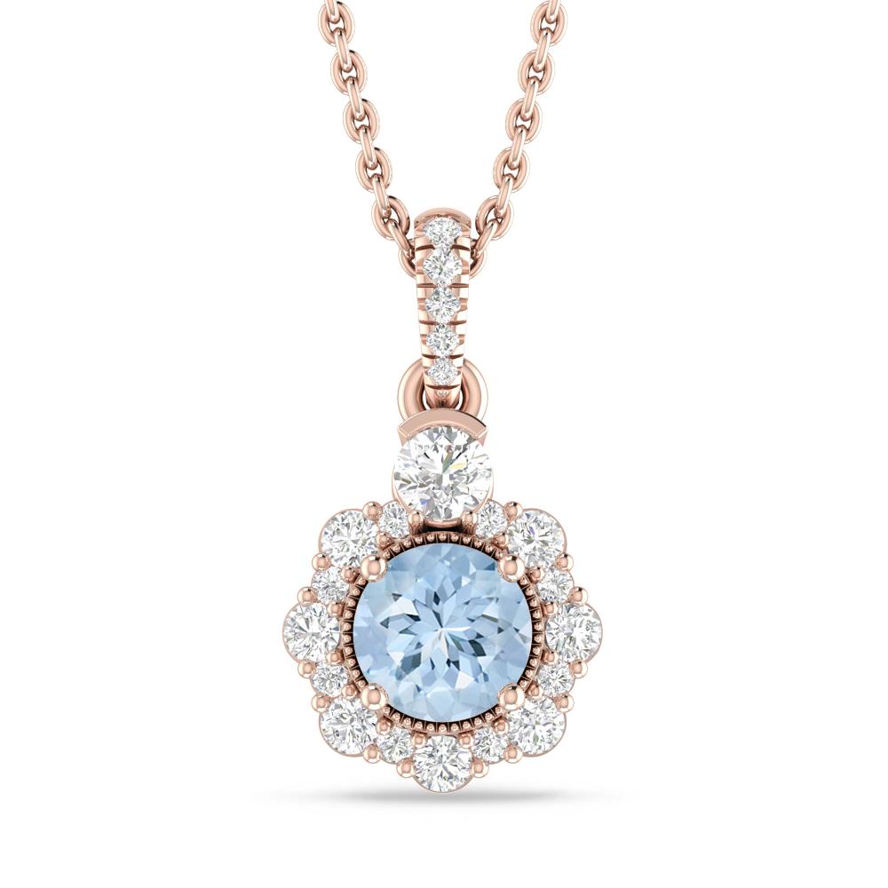 Rose Gold - Aquamarine