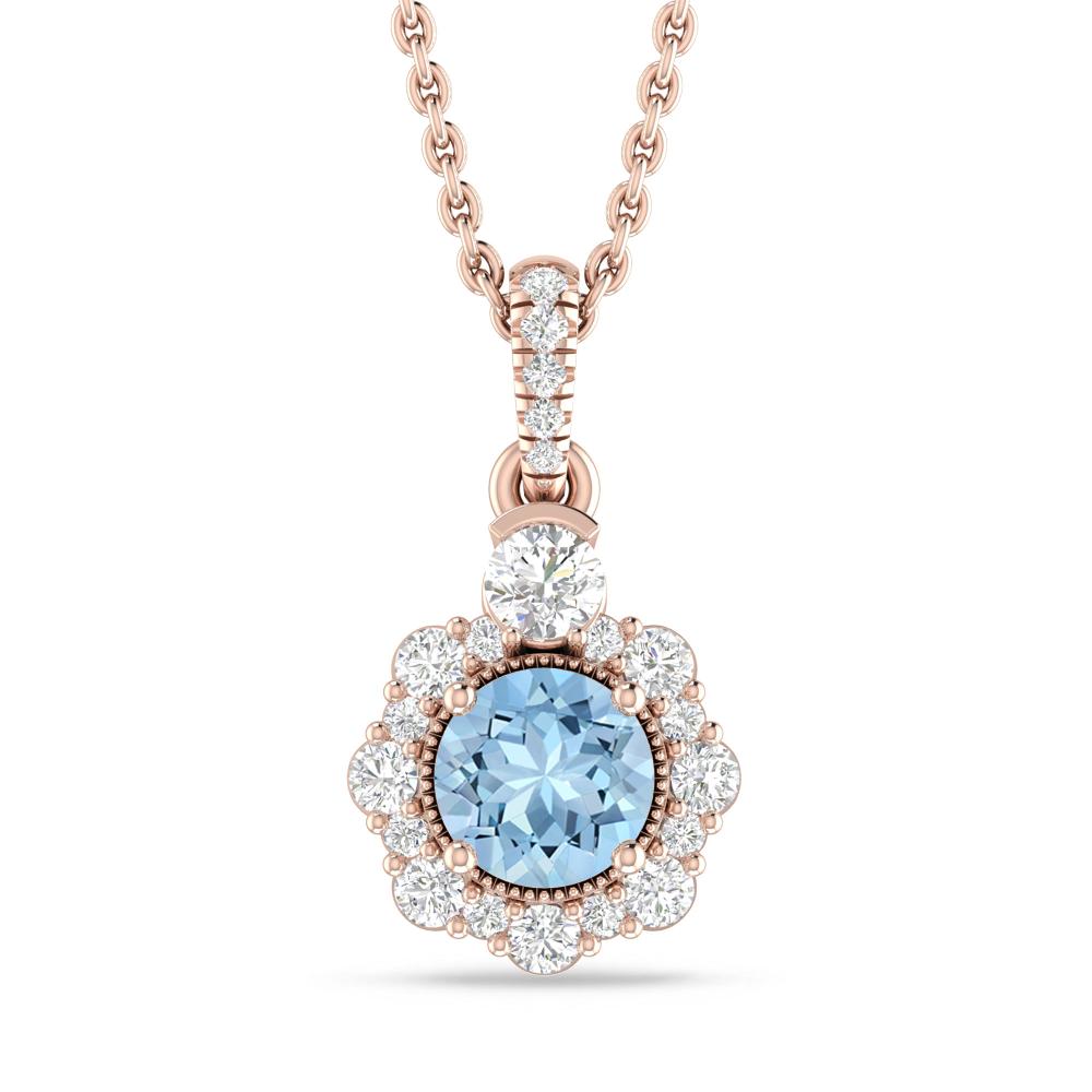 Rose Gold - Aquamarine