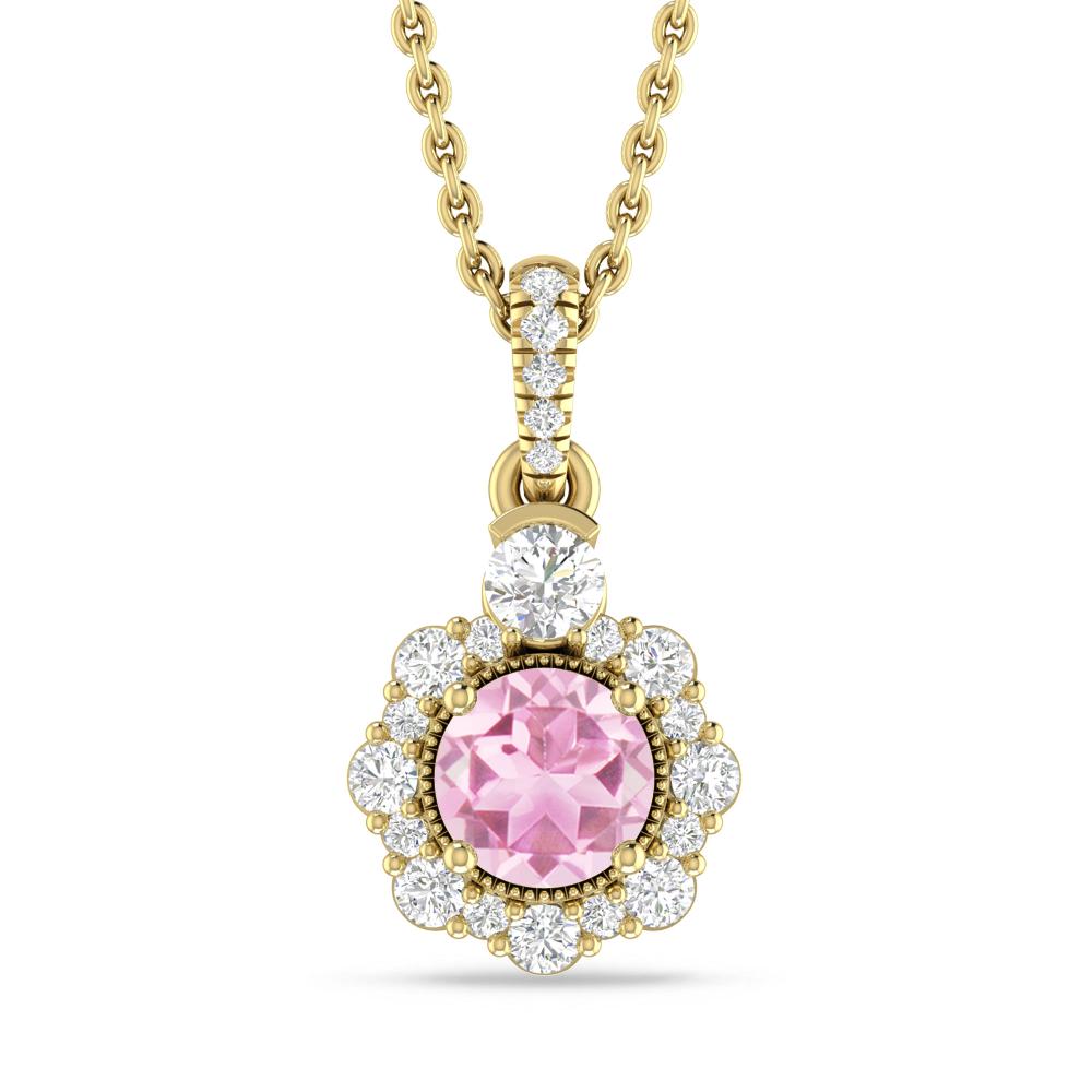 Yellow Gold - Pink Tourmaline