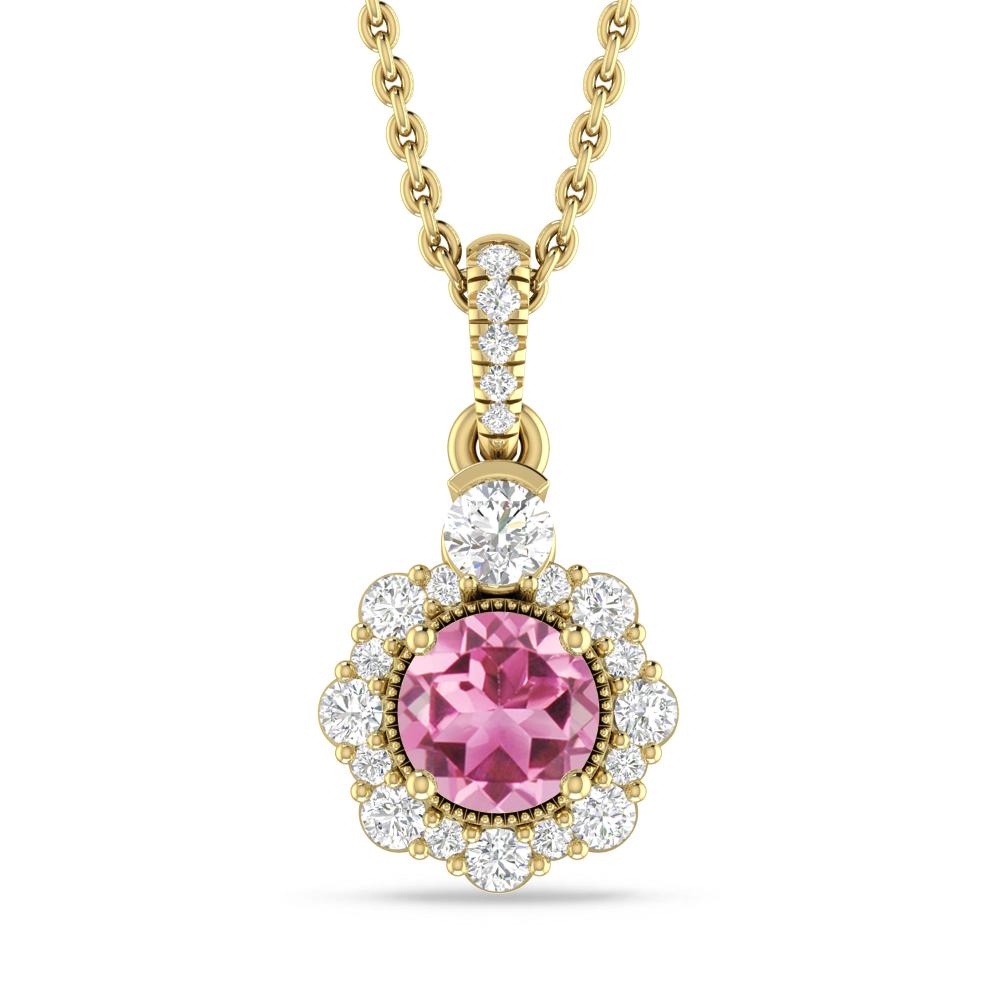 Yellow Gold - Pink Tourmaline