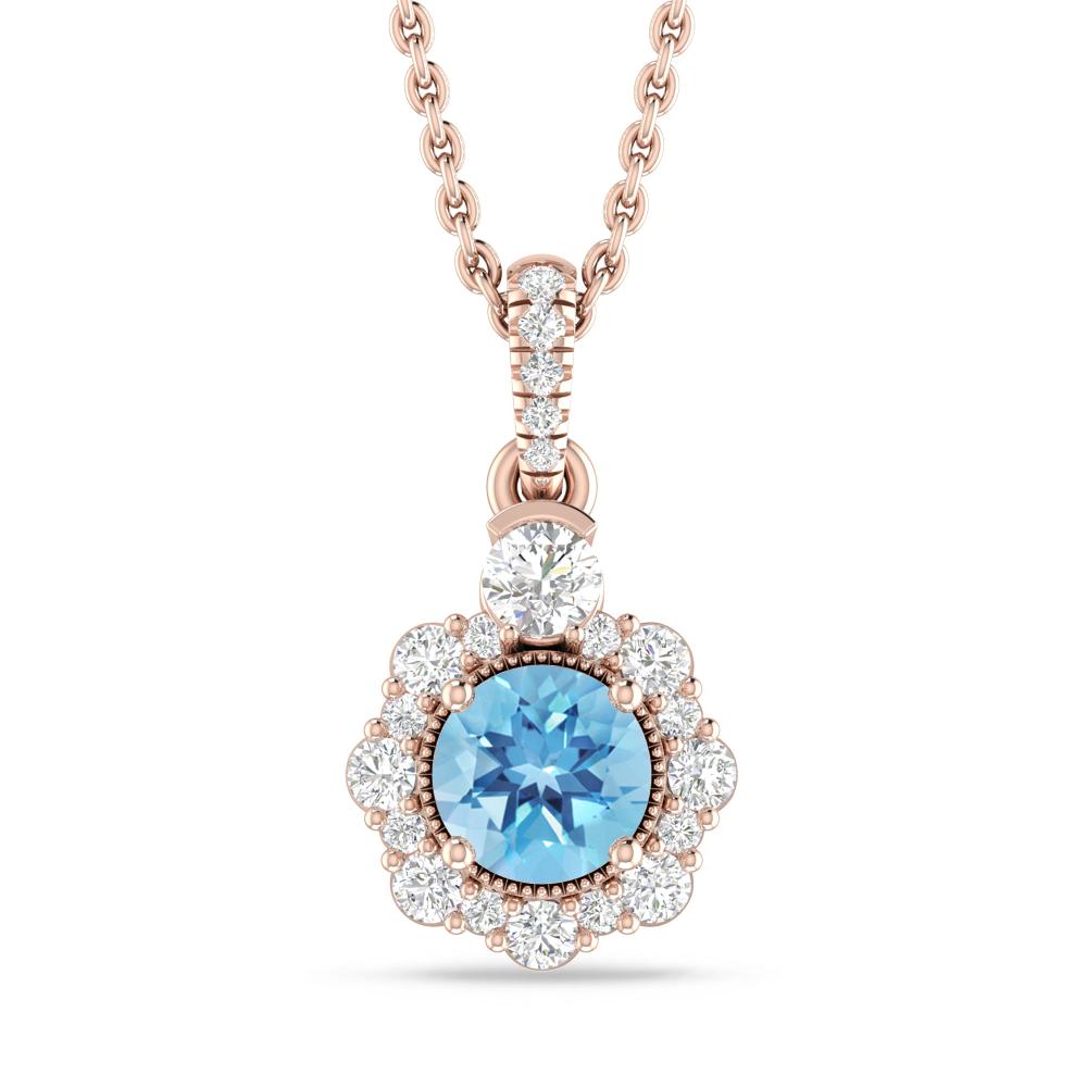 Rose Gold - Blue Topaz