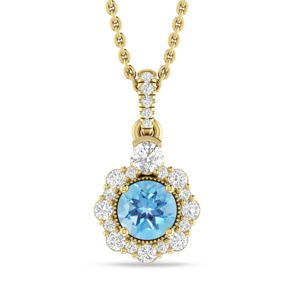 Yellow Gold - Blue Topaz